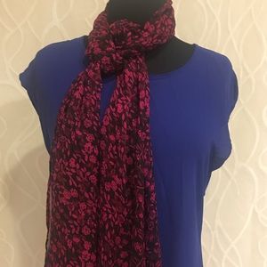 Floral chiffon silk scarf shawl wrap hijab NWT